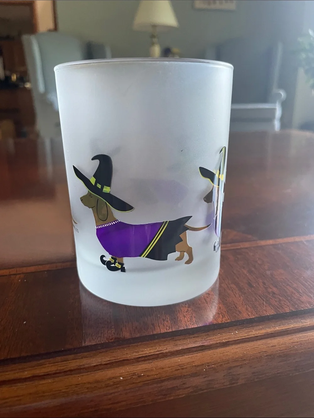 Culver Witch Dachshund low ball glass.